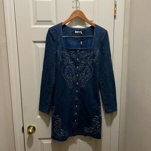 Avec Les Filles Blue Denim Dress